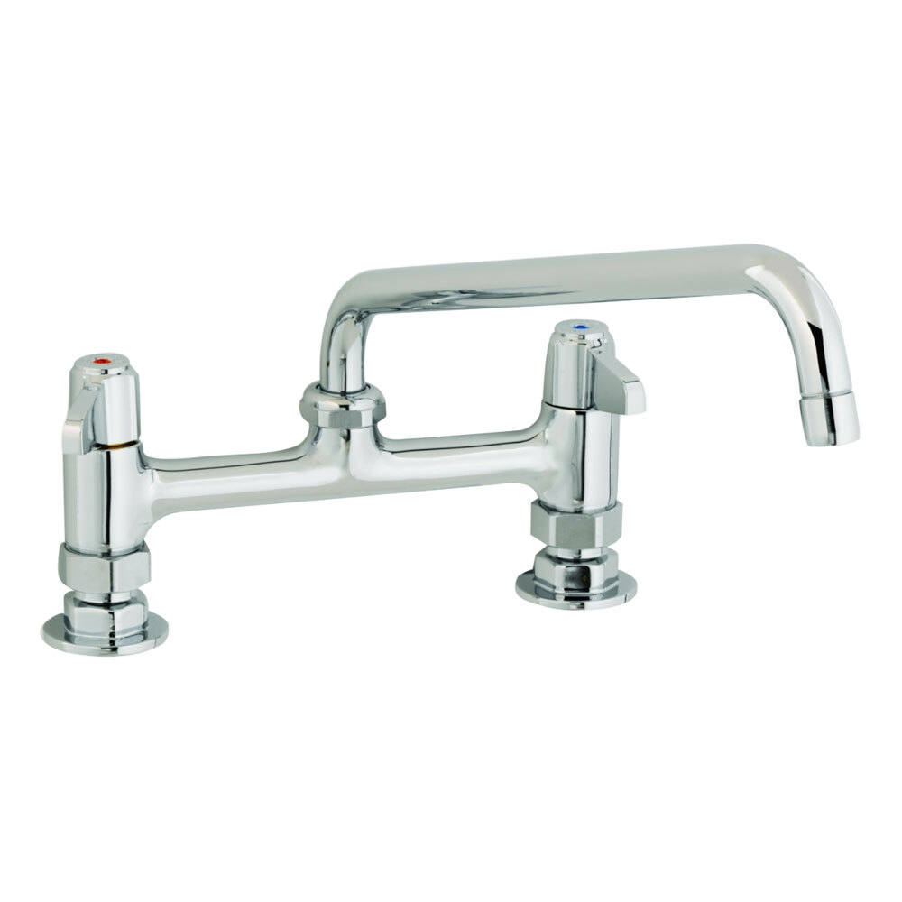 Equip by T&S 5F-8DLS10 Deck Mount Mixing Faucet with Lever Handles and 10 1/8" Swing Nozzle on 8" Centers