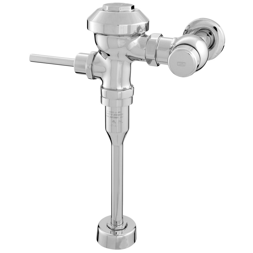 Zurn Elkay Z6003PL-EWS Aquaflush Plus Exposed Manual Diaphragm Flush Valve for 3/4" Top Spud Urinals with Vandal Stop Cap and Wall Flange - 0.5 Gallons Per Flush