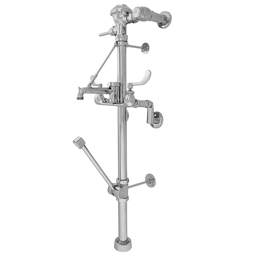 Zurn Elkay Z60842AV-BWN AquaVantage AV Exposed Manual Diaphragm Toilet Flush Valve with Bedpan Washer and Service Sink Faucet - 6.5 Gallons Per Flush