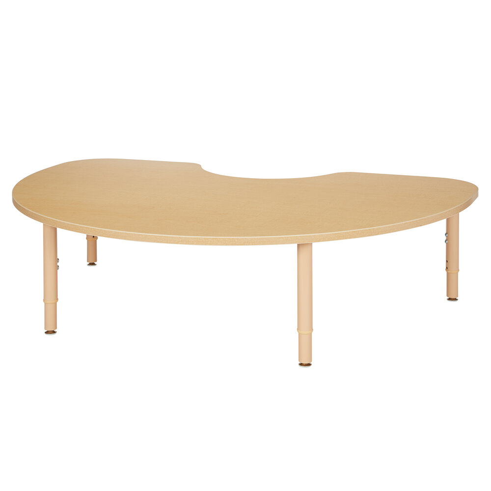 Jonti-Craft Baltic Birch 6268JCP251 Purpose+ 72" x 48" x 14" Kidney Laminate Adjustable Height Table