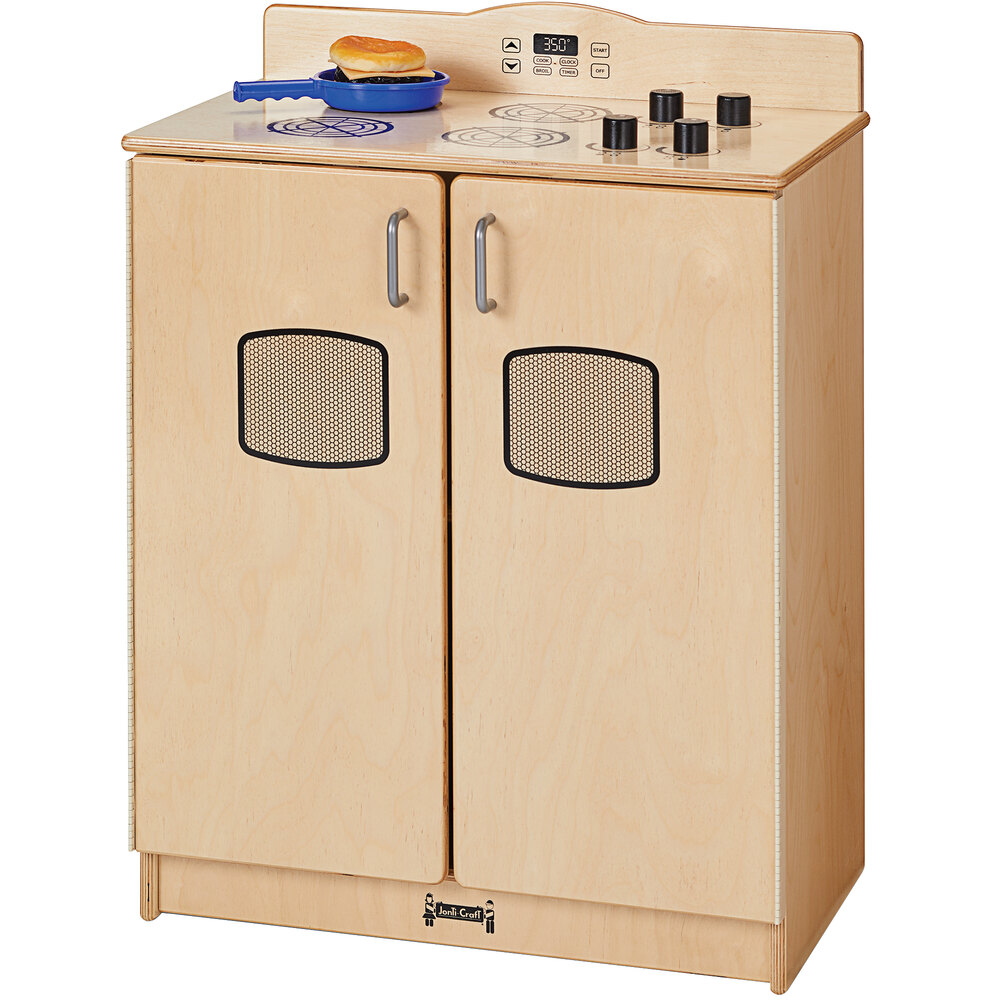 Jonti-Craft Baltic Birch 2409SA Culinary Creations 24" x 15" x 32 1/2" School Age Kitchen Stove / Oven