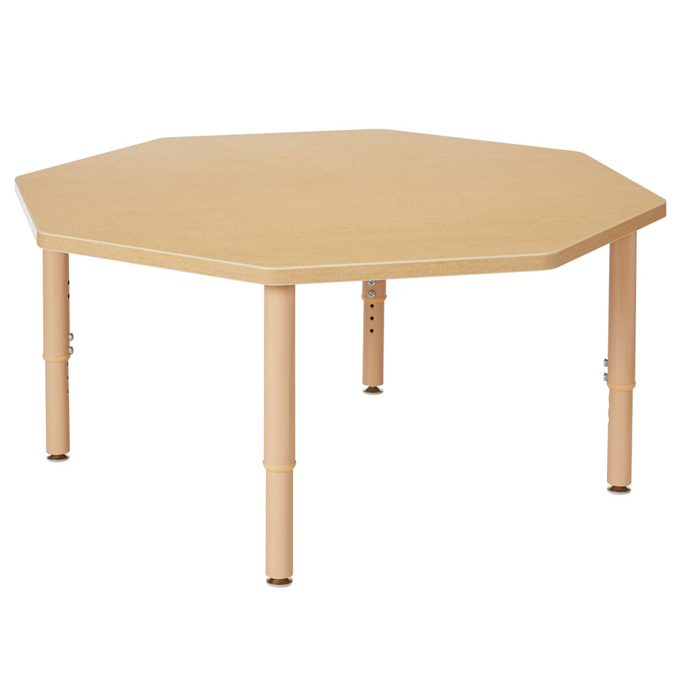 Jonti-Craft Baltic Birch 6246JCP251 Purpose+ 48" x 48" x 14" Octagon Laminate Adjustable Height Table