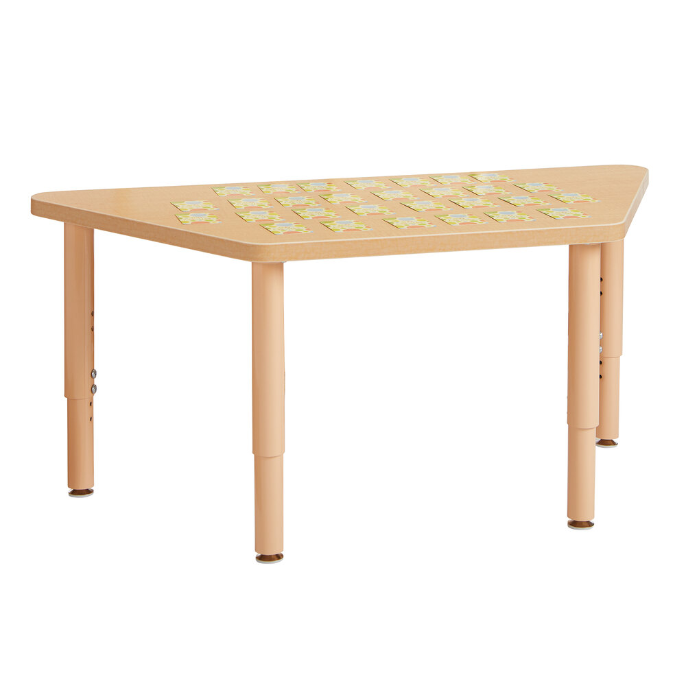 Jonti-Craft Baltic Birch 6247JCP251 Purpose+ 45" x 21" x 14" Trapezoid Laminate Adjustable Height Table