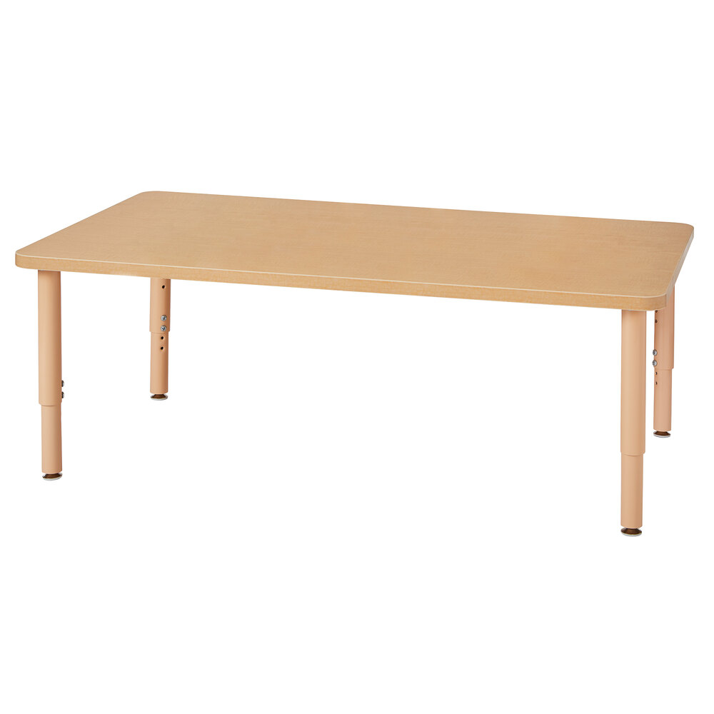 Jonti-Craft Baltic Birch 6258JCP251 Purpose+ 60" x 30" x 14" Rectangle Laminate Adjustable Height Table