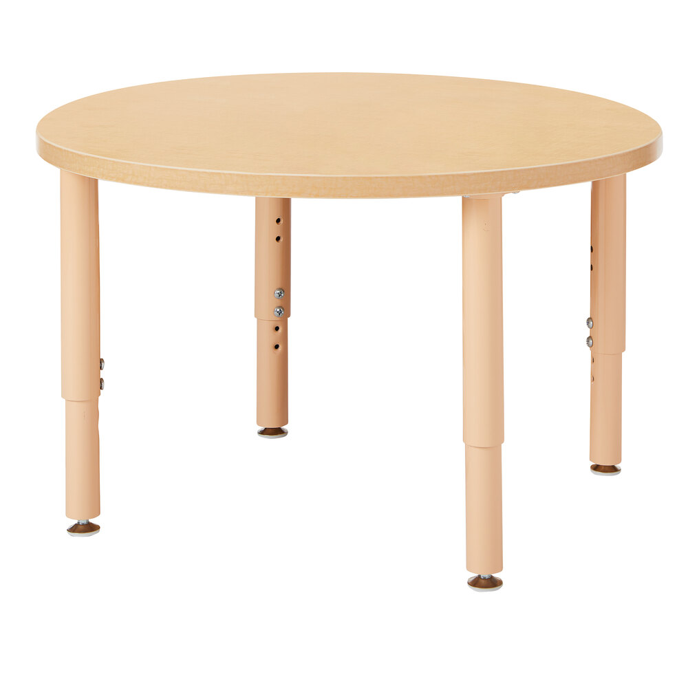 Jonti-Craft Baltic Birch 6263JCP251 Purpose+ 42" x 14" Round Laminate Adjustable Height Table