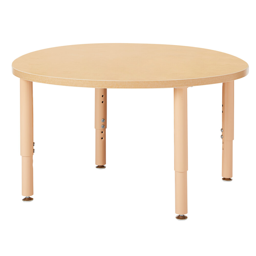 Jonti-Craft Baltic Birch 6264JCP251 Purpose+ 48" x 14" Round Laminate Adjustable Height Table