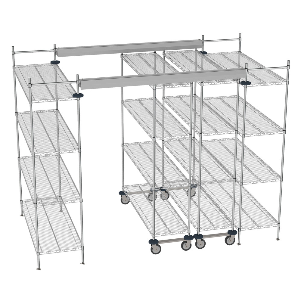 Metro TT10-E2160M1860C Super Erecta 10' x 5' Chrome Top-Track Kit