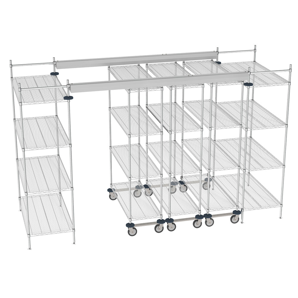 Metro TT12-E2448M1848C Super Erecta 12' x 4' Chrome Top-Track Kit