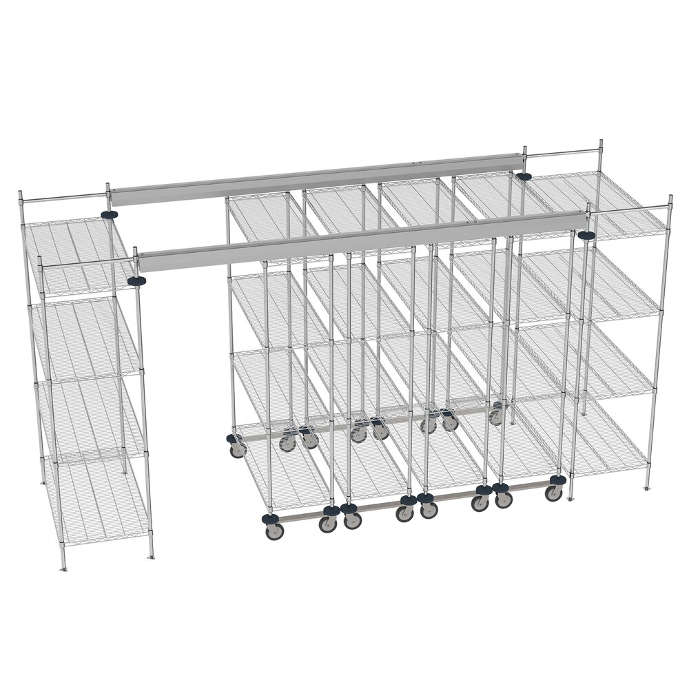 Metro TT14-E2448M1848C Super Erecta 14' x 4' Chrome Top-Track Kit