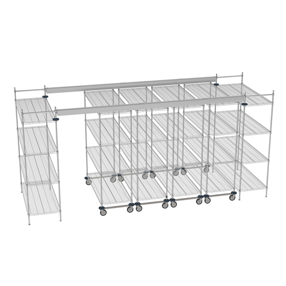 Metro TT16-E2460M2460C Super Erecta 16' x 5' Chrome Top-Track Kit