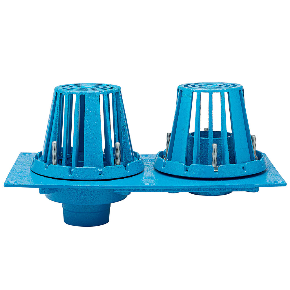 Zurn Elkay RD2130-NH3-CI 8 1/8" Cast Iron Combination Roof Drain and Overflow with Dome Strainer and 3" No-Hub Outlet