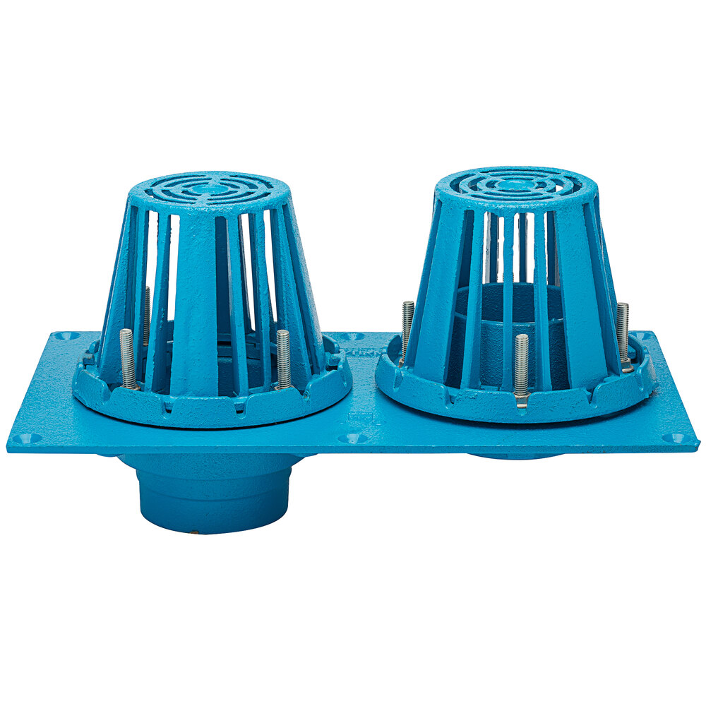 Zurn Elkay RD2130-NH4-CI 8 1/8" Cast Iron Combination Roof Drain and Overflow with Dome Strainer and 4" No-Hub Outlet