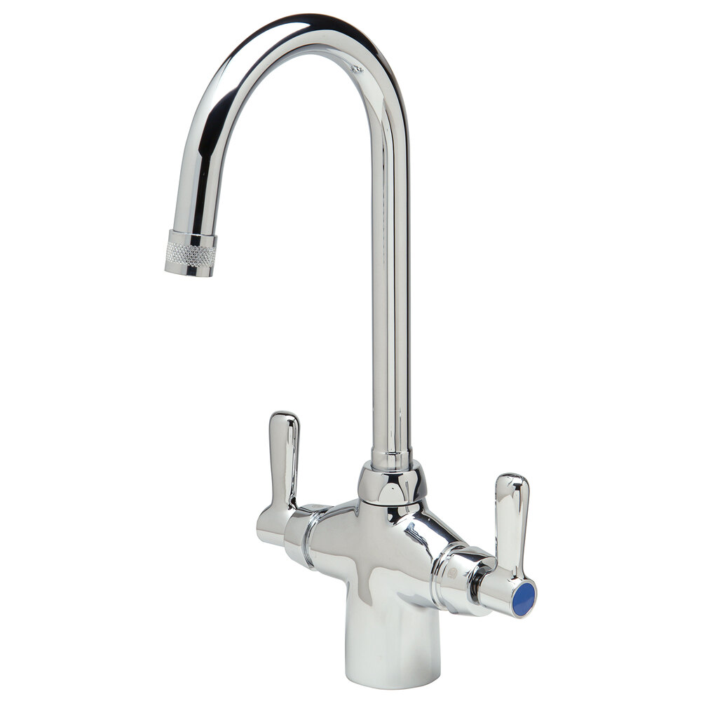 Zurn Elkay Z826B1-XL AquaSpec Deck Mount Laboratory Faucet with 5 3/8" Gooseneck Spout (2.2 GPM), Ceramic Cartridge, and Lever Handles