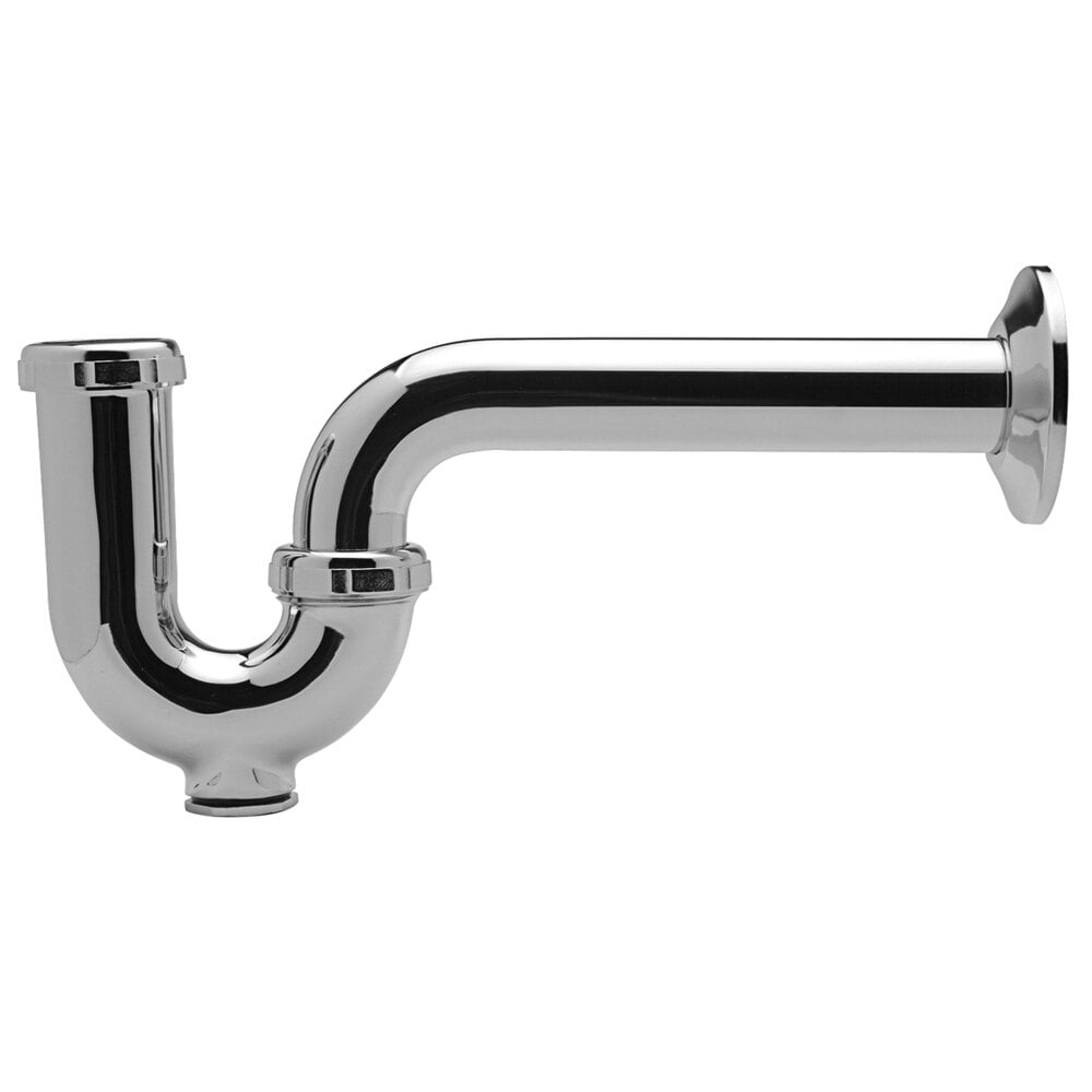 Zurn Elkay Z8700-8B-PC 1 1/4" x 1 1/4" Semi-Cast P-Trap with Cleanout, 8" Arm, and Brass Nuts