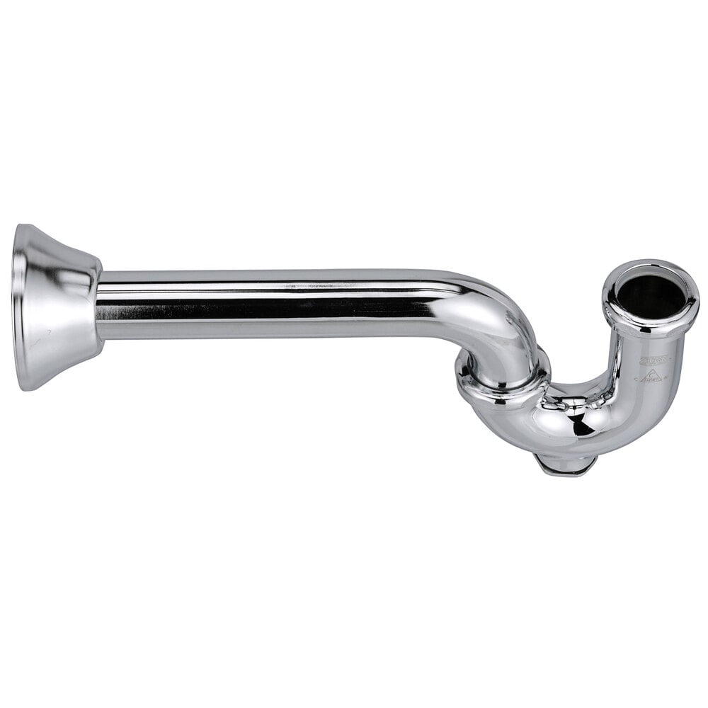 Zurn Elkay Z8700BD-PC 1 1/4" x 1 1/4" Semi-Cast P-Trap with Cleanout, 7 1/2" Arm, Brass Nuts, and Deep Escutcheon