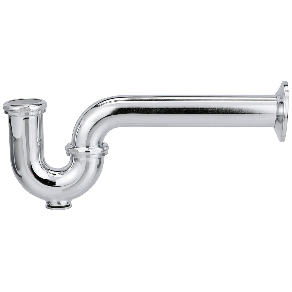 Zurn Elkay Z8702-9B-PC 1 1/2" x 1 1/2" Semi-Cast P-Trap with Cleanout, 9" Arm, and Brass Nuts