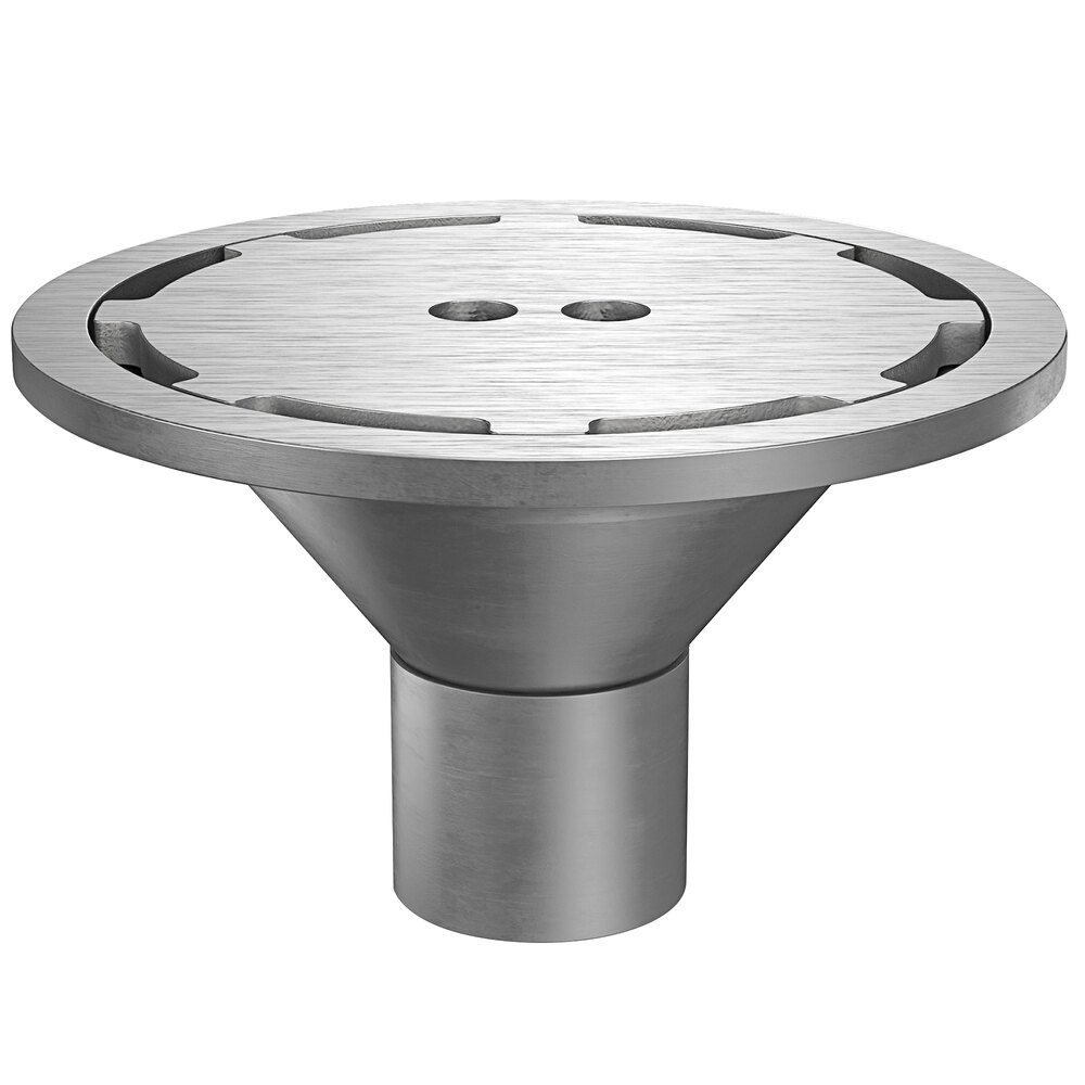 Zurn Elkay Z1800-3NH-12B-H5-USA 12" Round Type 304 Stainless Steel Industrial Sanitary Floor Drain with Heavy-Duty Perimeter Grate and 3" No-Hub Outlet
