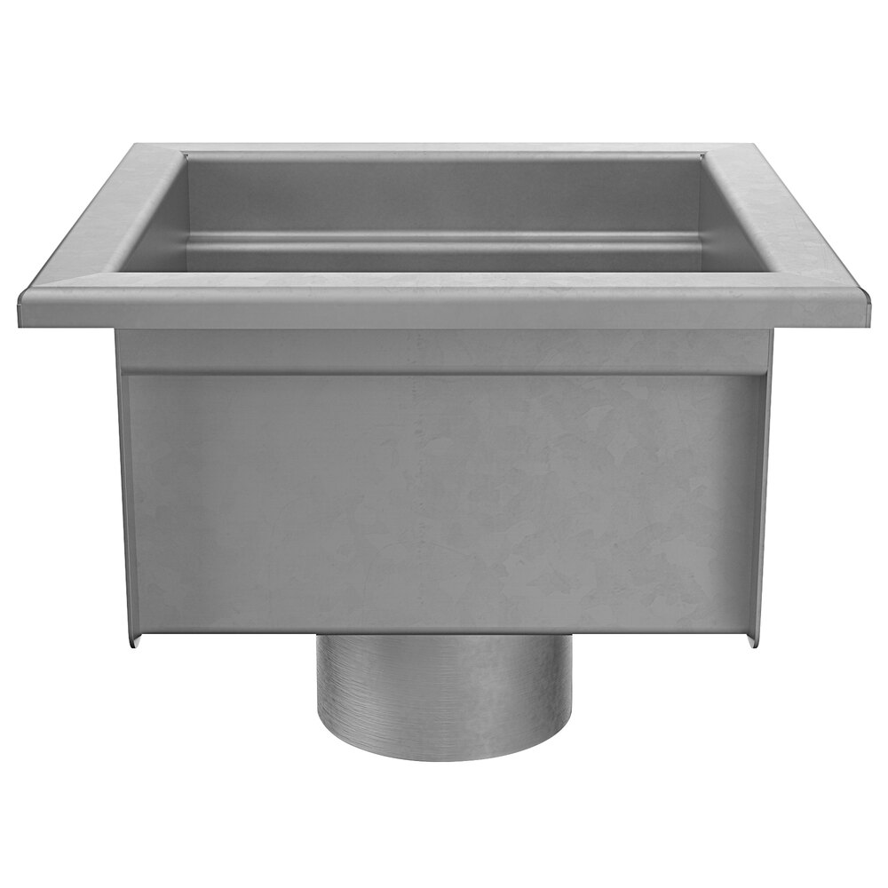 Zurn Elkay Z1750-3NH-SDC 12" x 12" Stainless Steel Floor Sink with 3" No Hub Connection and 6" Sump Depth