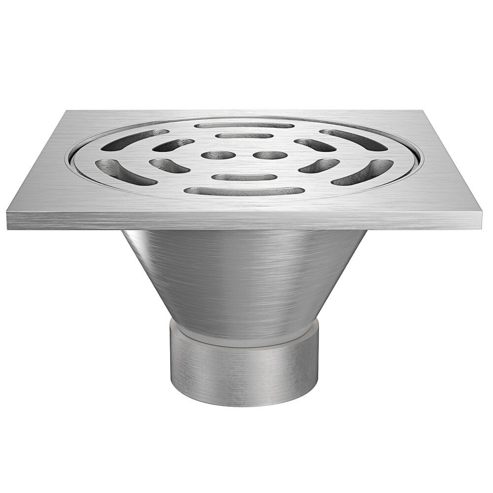 Zurn Elkay Z1800-3NH-12S-USA 12" Square Type 304 Stainless Steel Industrial Sanitary Floor Drain with Heavy-Duty Slotted Grate and 3" No-Hub Outlet