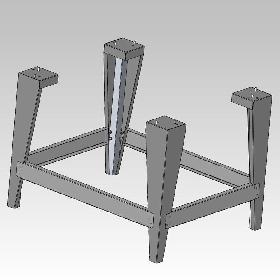 Alto-Shaam 5003785 Leg Kit With Seismic Feet for ASC-4E and ASC-4G Convection Ovens - 25" - 4/Pack