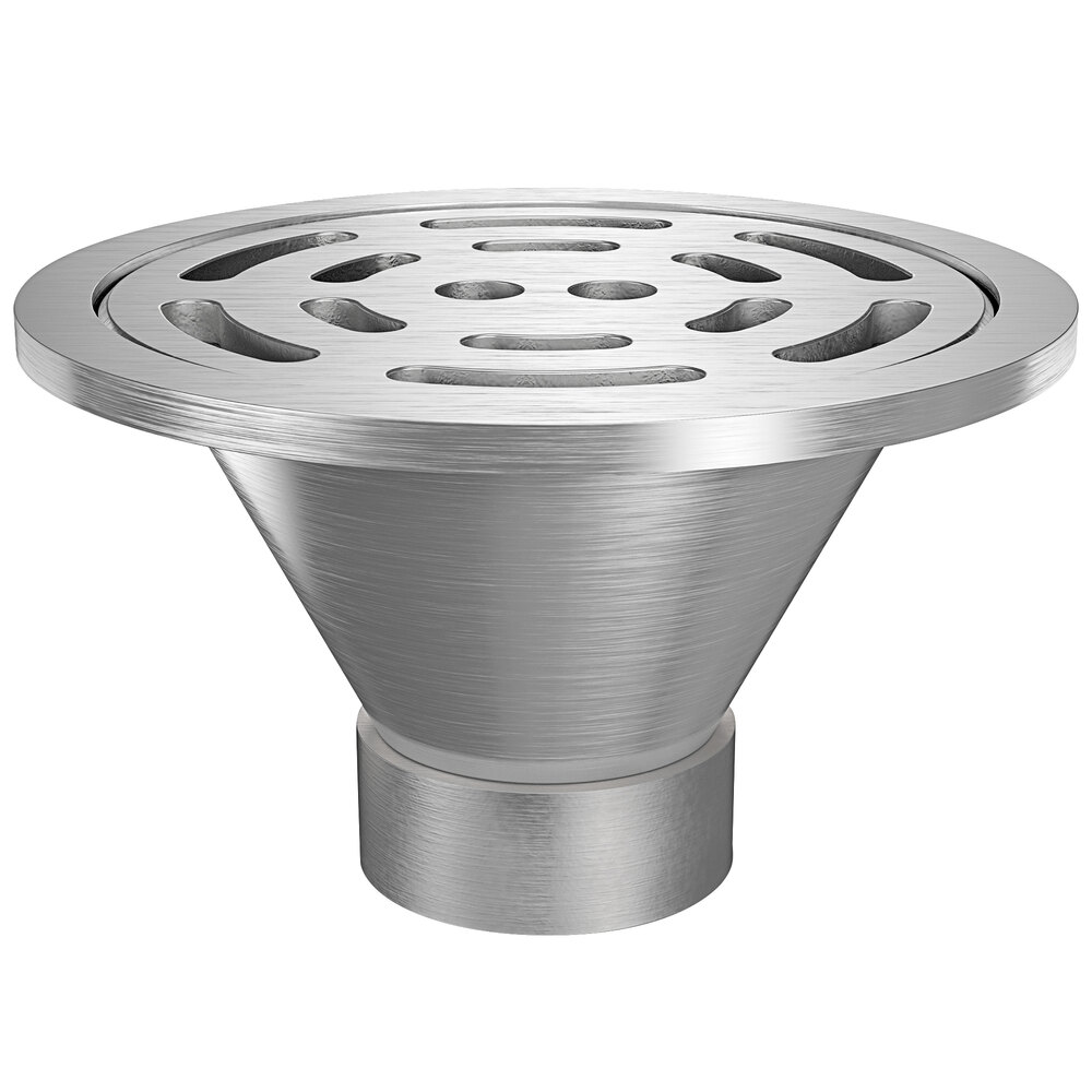 Zurn Elkay Z1800-3NH-12B-USA 12" Round Type 304 Stainless Steel Industrial Sanitary Floor Drain with Heavy-Duty Slotted Grate and 3" No-Hub Outlet