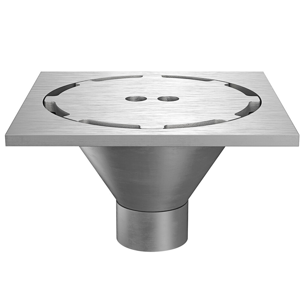 Zurn Elkay Z1800-3NH-12S-H5-USA 12" Square Type 304 Stainless Steel Industrial Sanitary Floor Drain with Heavy-Duty Perimeter Grate and 3" No-Hub Outlet