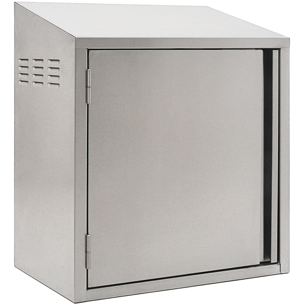 Eagle Group WCH4-24C-L 24" Type 430 Stainless Steel Chemical Storage Wall Cabinet - Left Hinged