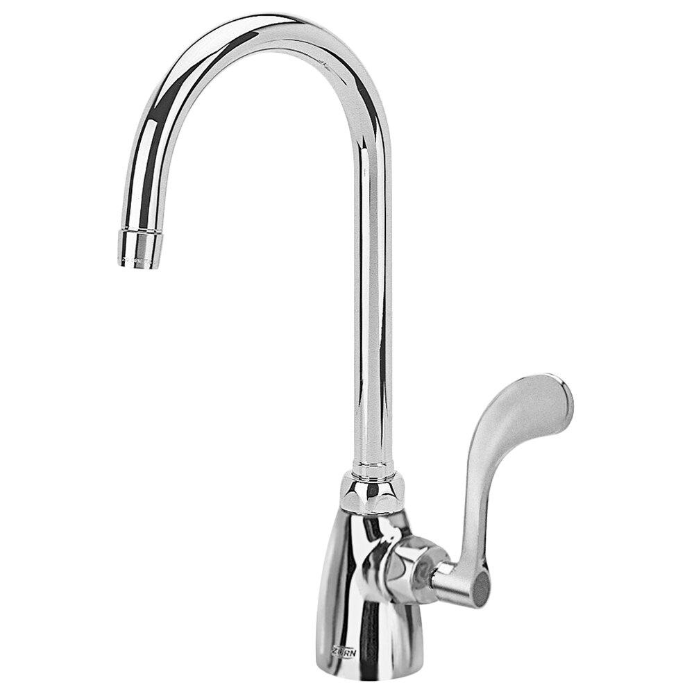 Zurn Elkay Z825B4-XL AquaSpec Deck Mount Laboratory Faucet with 5 3/8" Gooseneck Spout (2.2 GPM), Ceramic Cartridge, and Wrist Handle