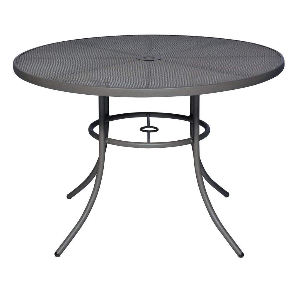 Wabash Valley SU2G38P Sullivan 48" Round Portable Powder Coated Steel Mesh Outdoor Umbrella Table