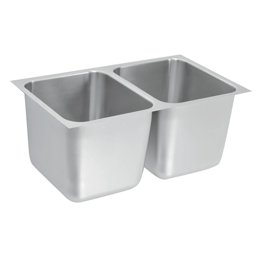 Vollrath 12122-1 27" x 16" 2 Compartment 18-Gauge Stainless Steel Weld-In / Undermount Sink - 12" Deep