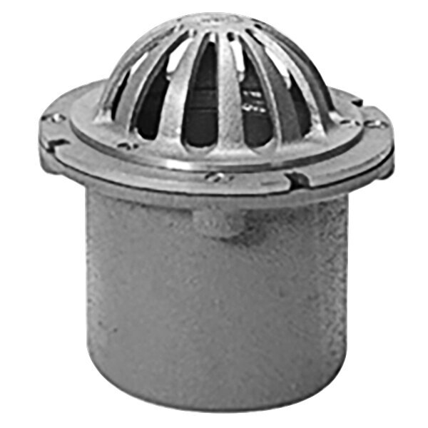 Zurn Elkay ZRB181-4IP 6" Cast Iron Cornice Roof Drain with 2" High Bronze Dome Grate and 4" Threaded Outlet