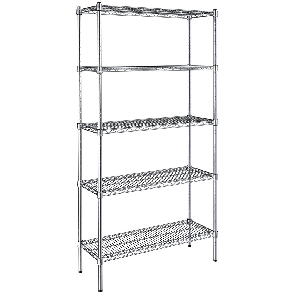 Steelton 14" x 36" NSF Chrome 5-Shelf Kit with 72" Posts