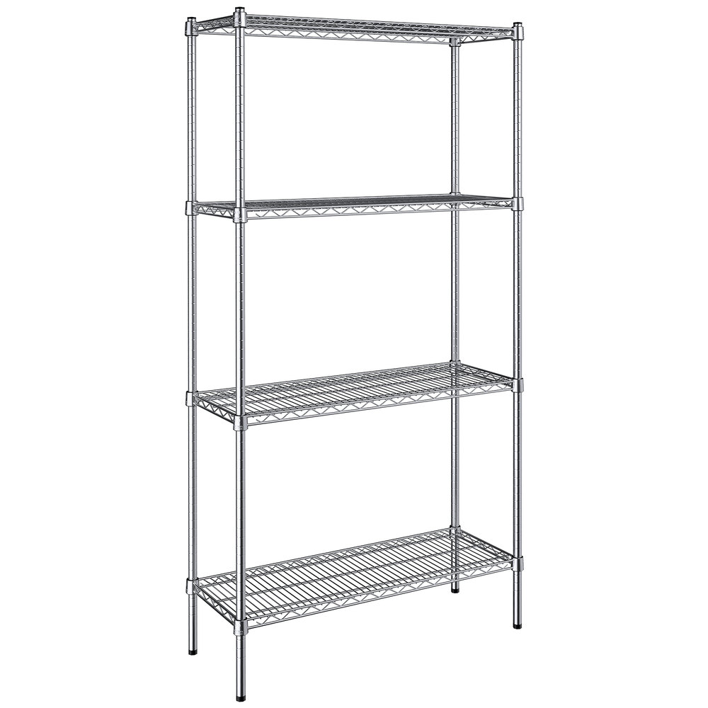 Steelton 14" x 36" NSF Chrome 4-Shelf Kit with 72" Posts