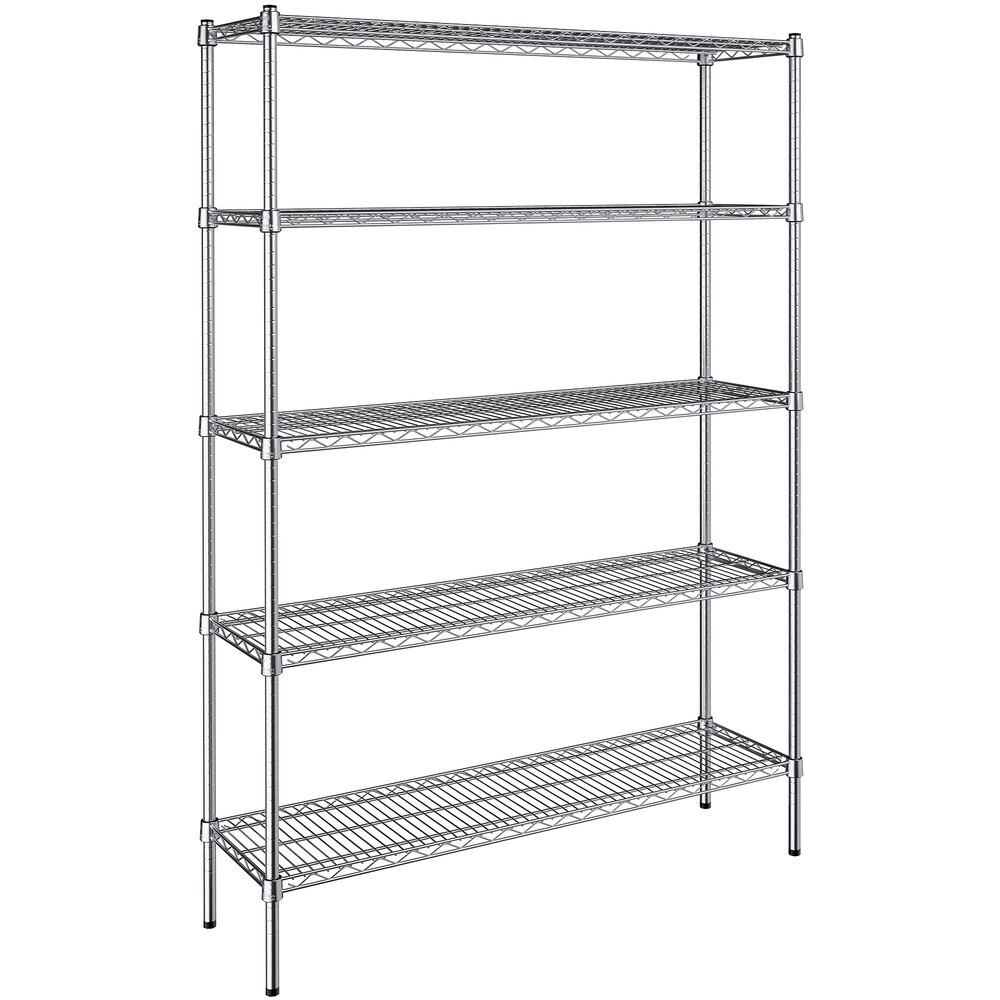 Steelton 14" x 48" NSF Chrome 5-Shelf Kit with 72" Posts