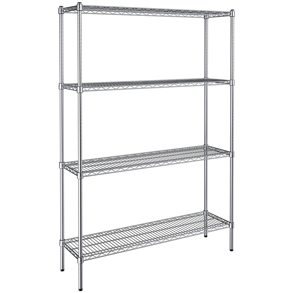 Steelton 14" x 48" NSF Chrome 4-Shelf Kit with 72" Posts