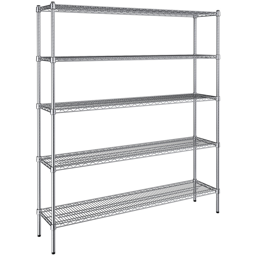 Steelton 14" x 60" NSF Chrome 5-Shelf Kit with 72" Posts