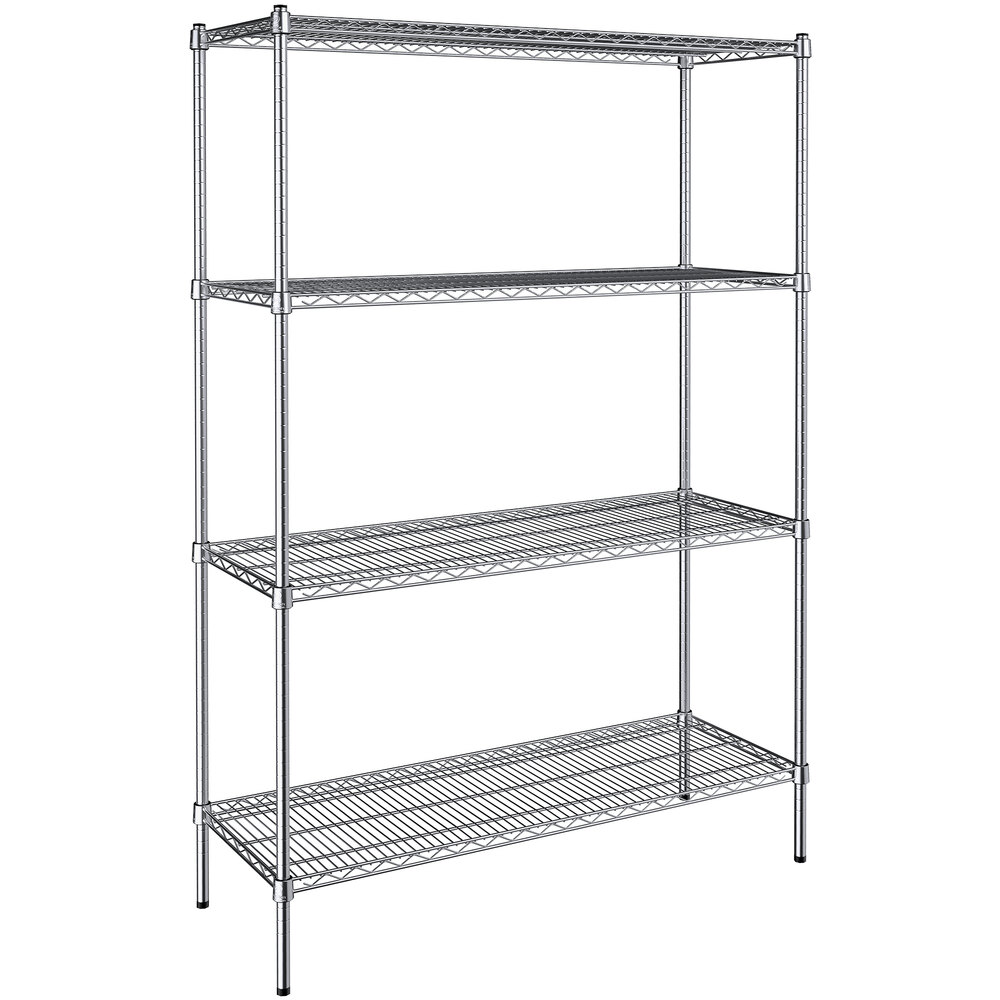 Steelton 18" x 48" NSF Chrome 4-Shelf Kit with 72" Posts