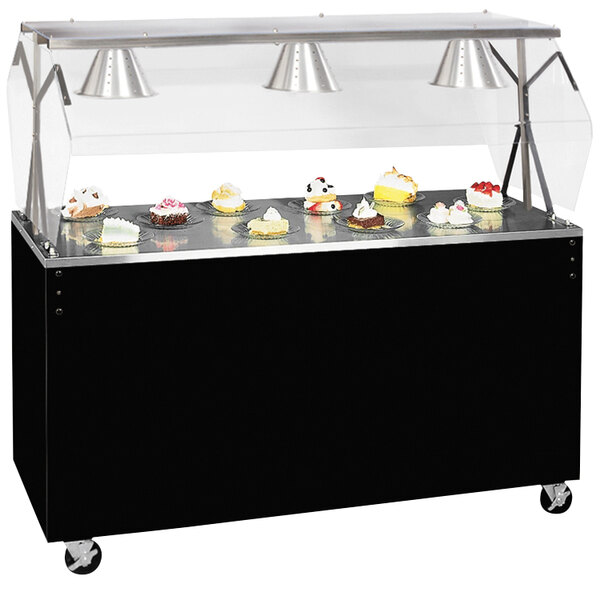 Vollrath 38706 2-Series 60" Black Portable Buffet / Serving Station with Closed Storage and Door