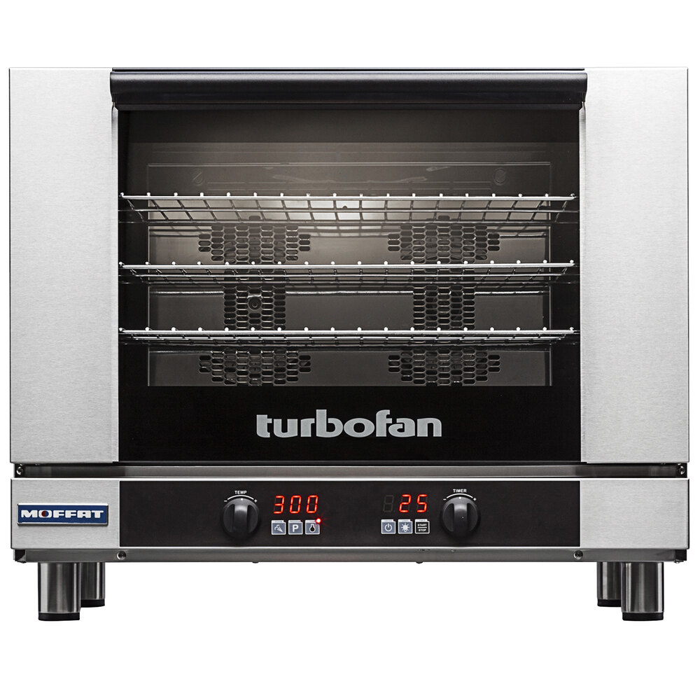 Moffat E28D4-P Turbofan Single Deck Full Size Electric Digital Convection Oven with Steam Injection - 208V, 1 Phase, 5.4 kW