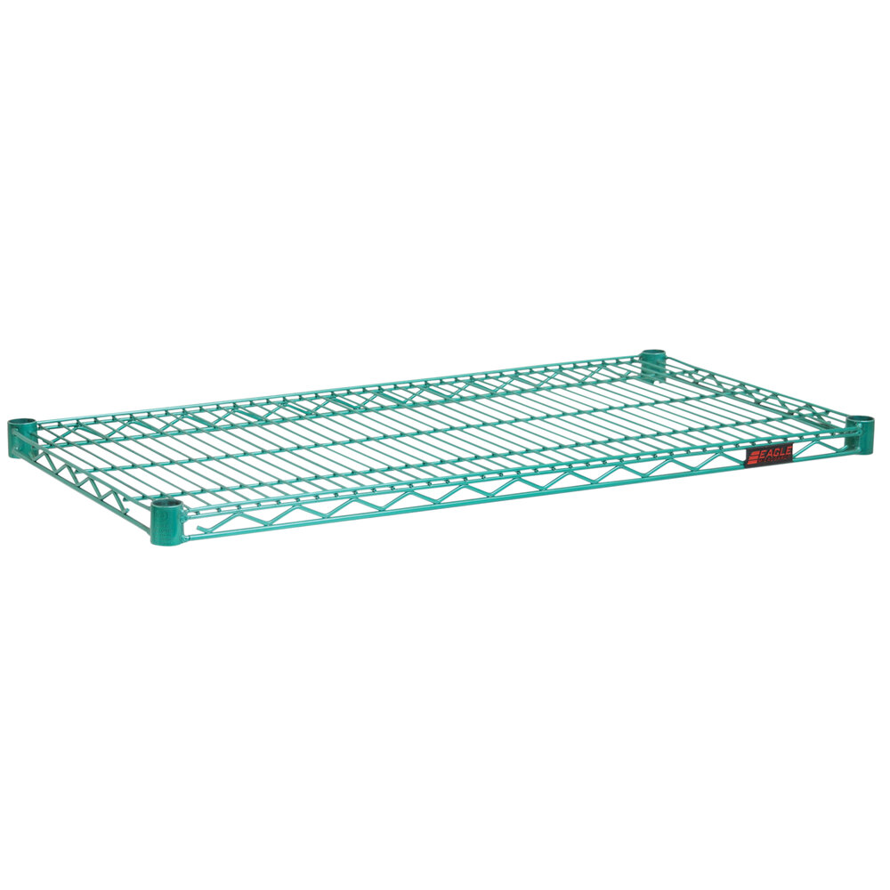 Eagle Group 1436E EAGLEgard® NSF Hybrid Zinc / Green Epoxy 14" x 36" Wire Shelf