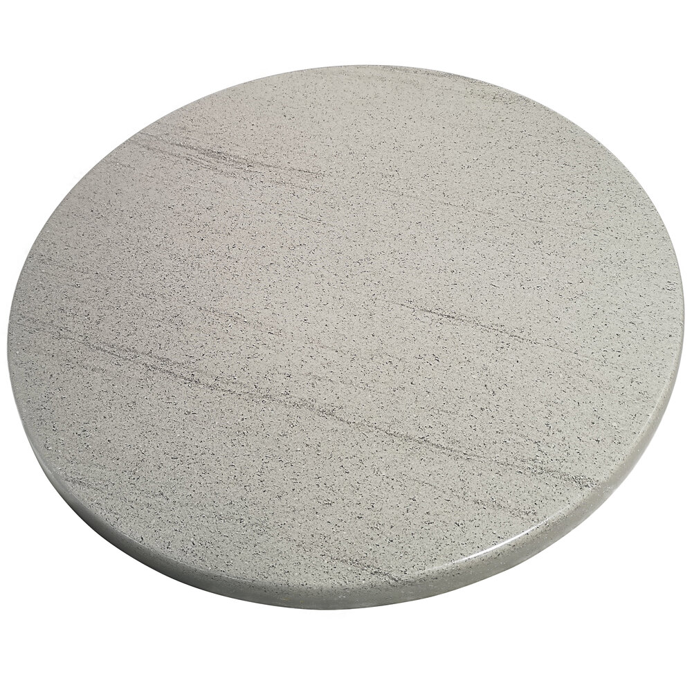 American Tables & Seating ATO28-207 27 1/2" Round Compressed Grey Isotop Outdoor Tabletop