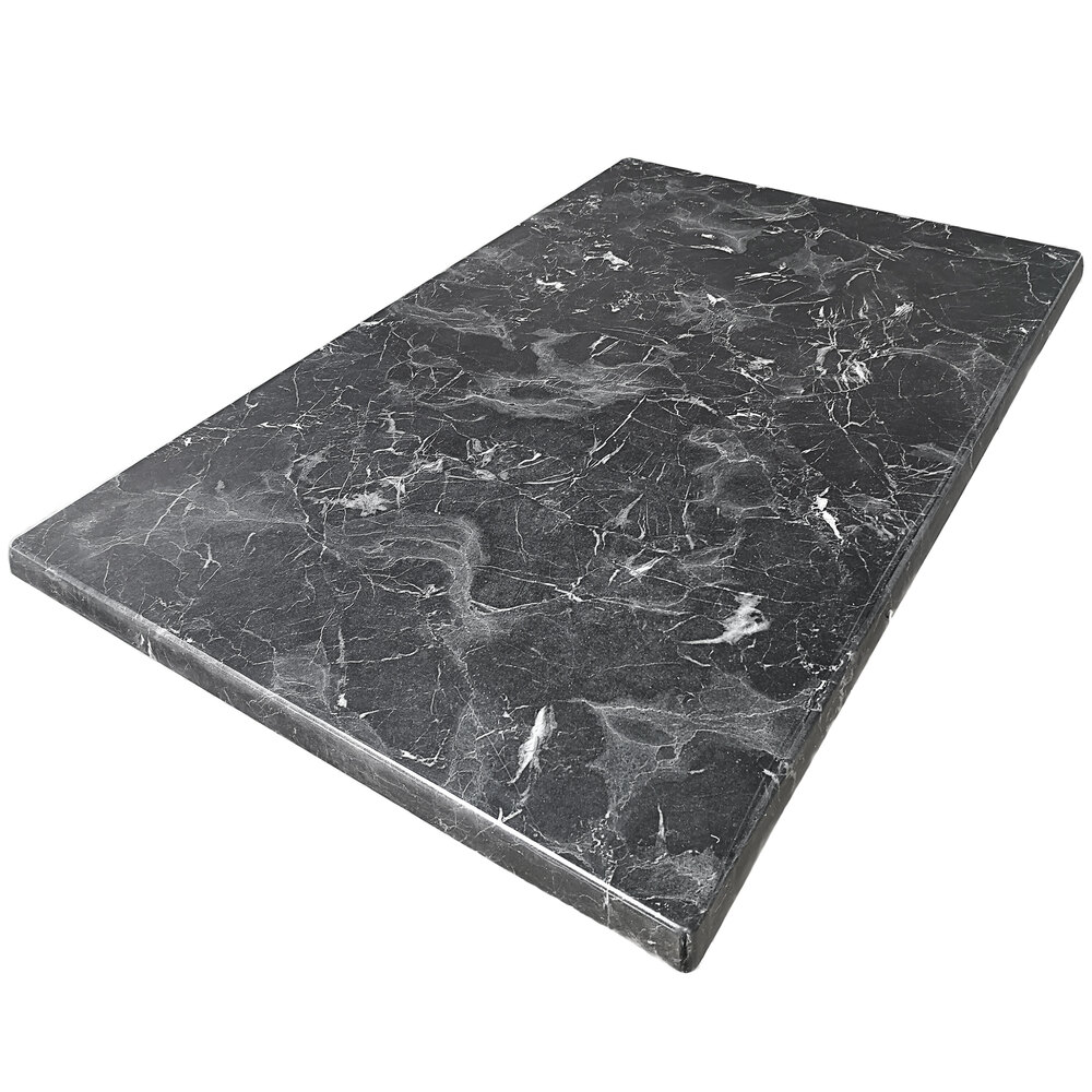 American Tables & Seating ATO3048-202 31 1/2" x 47 3/16" Rectangular Alcantara Black Isotop Outdoor Tabletop