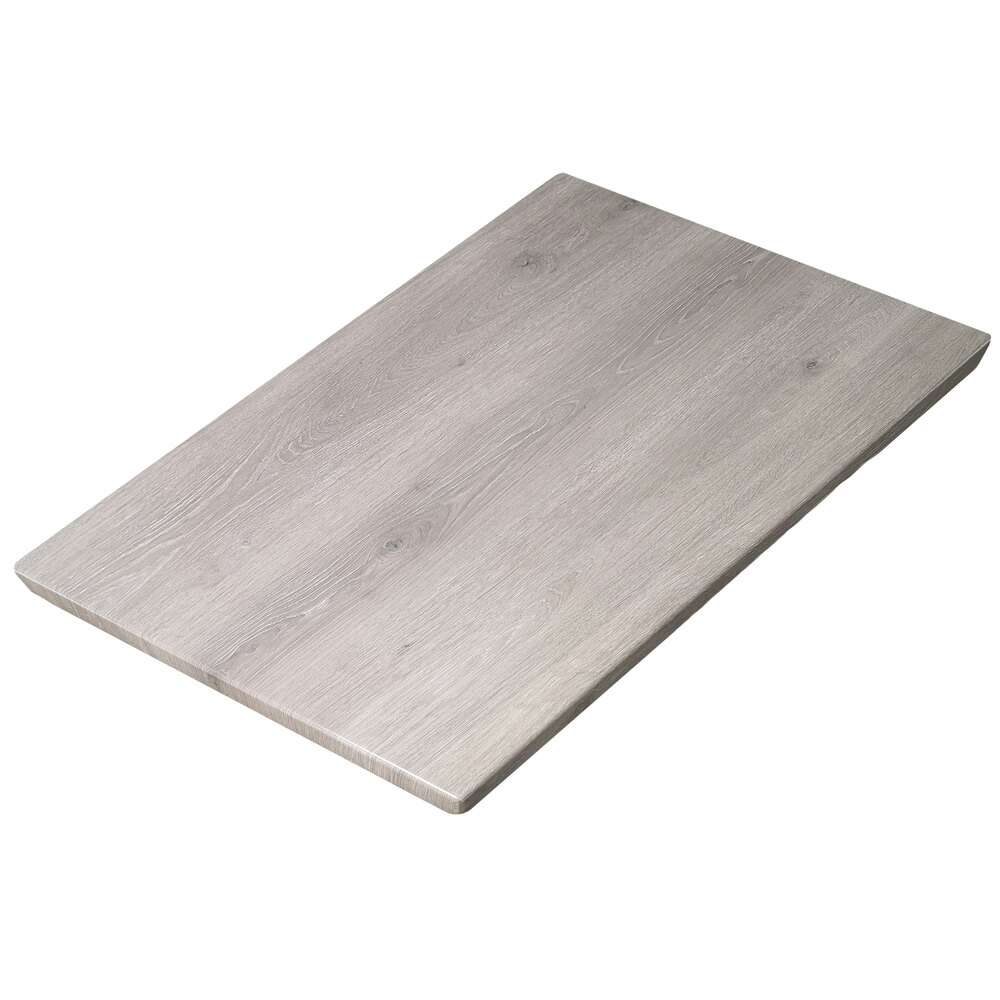 American Tables & Seating ATO3048-212 31 1/2" x 47 3/16" Rectangular Grey Oak Isotop Outdoor Tabletop