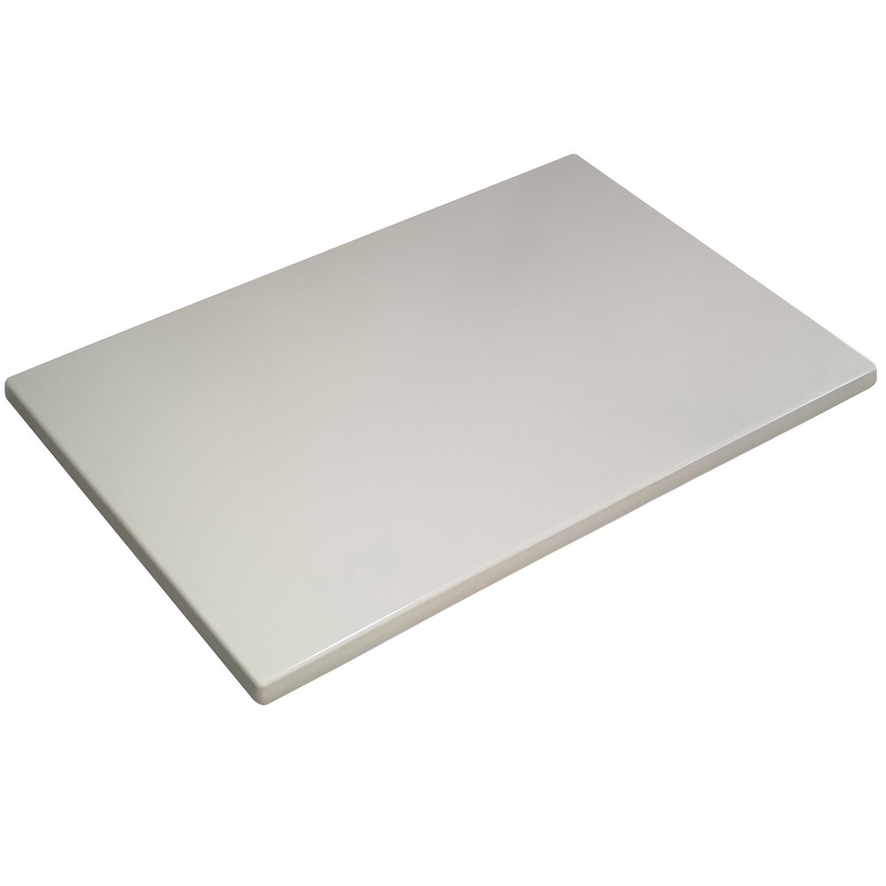 American Tables & Seating ATO3048-214 31 1/2" x 47 3/16" Rectangular Pearl White Isotop Outdoor Tabletop