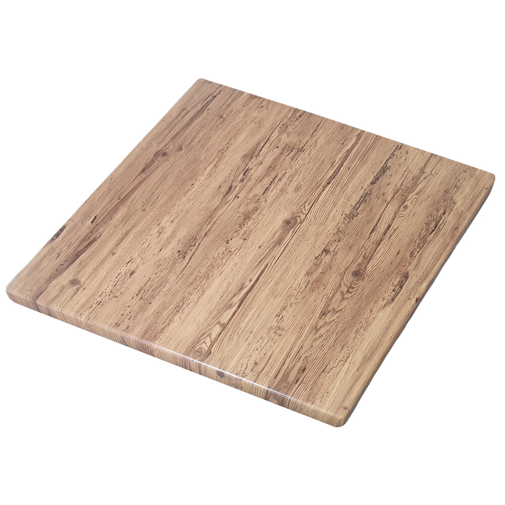 American Tables & Seating ATO3636-201 35 1/2" Square Aged Pine Isotop Outdoor Tabletop