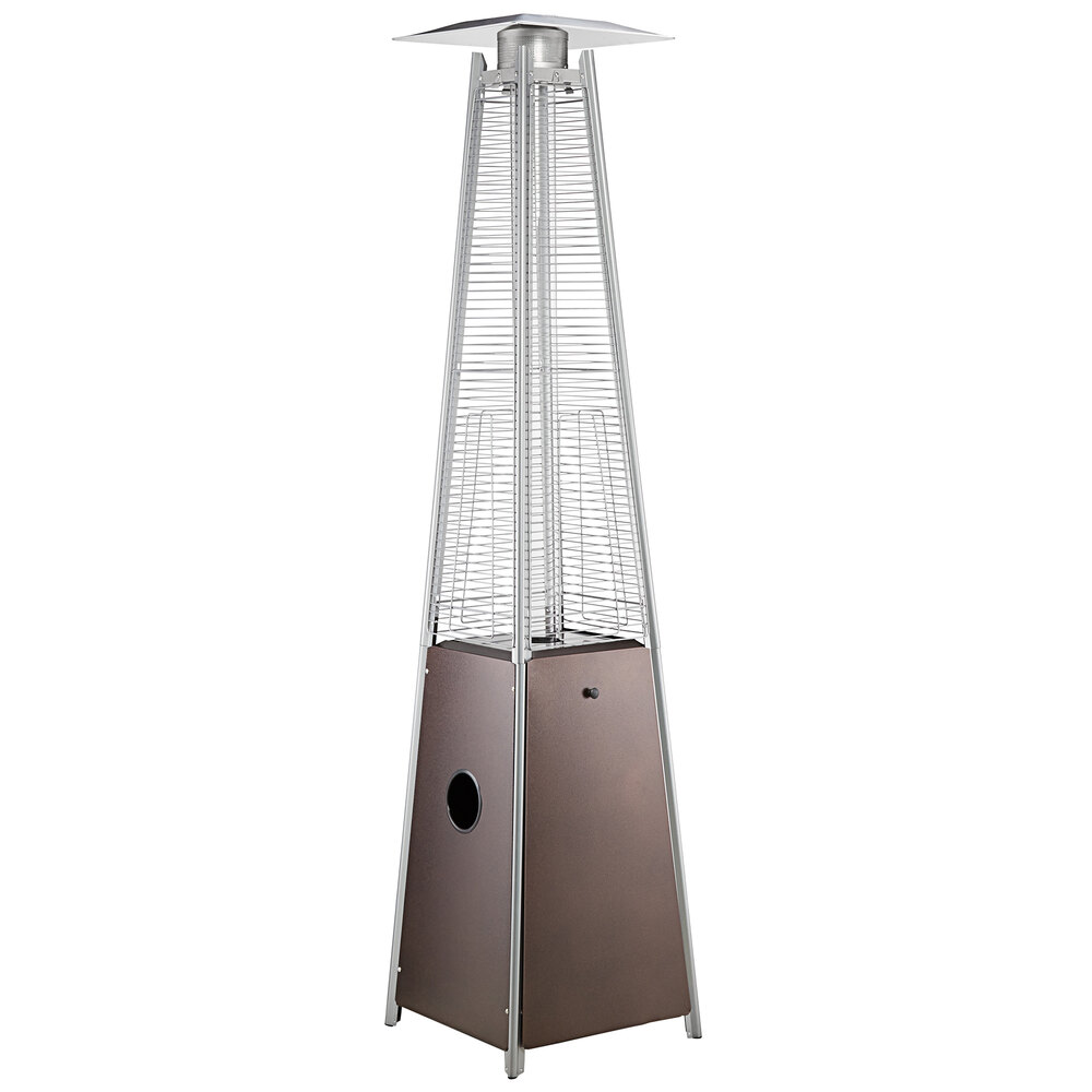 Backyard Pro Courtyard Series HPSQRBZ Bronze Portable Propane Outdoor Patio Heater with Glass Tube - 40,000 BTU
