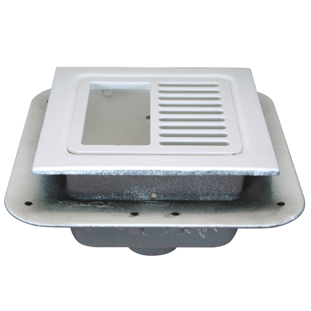 Zurn Elkay Z1900-3NL-2 Sani-Flor 12" x 12" Cast Iron Floor Sink with Full Slotted Grate, 3" Neo-Loc Connection, and 6" Sump Depth