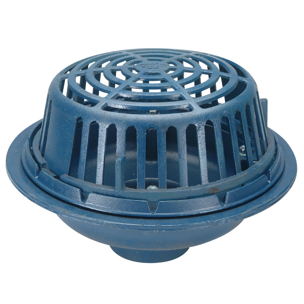 Zurn Elkay ZC100-4NL 15" Cast Iron Roof Drain with Low Silhouette Cast Iron Dome and 4" Neo-Loc Outlet