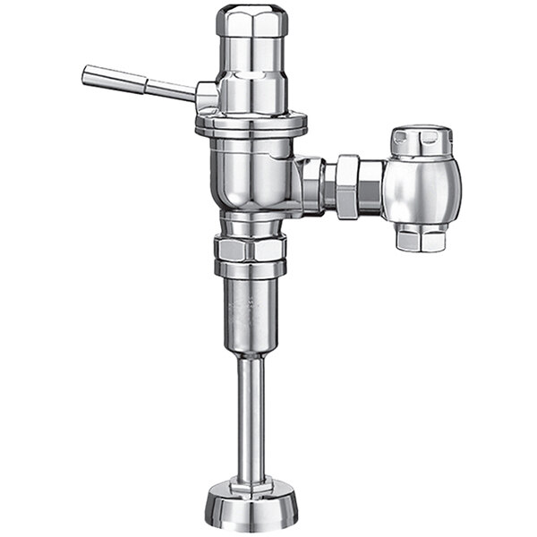 Sloan 3952612 DOLPHIN Chrome Single Flush Exposed Manual Urinal Flushometer with Top Spud Fixture Connection and Ground Joint Control Stop - 1 GPF
