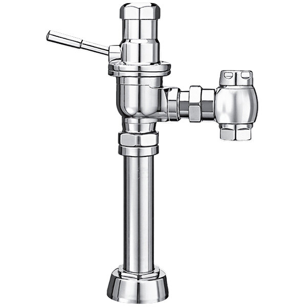 Sloan 3050102 DOLPHIN Chrome Single Flush Exposed Manual Water Closet Flushometer with 1 1/4" Flush Connection and Top Spud Fixture Connection - 3.5 GPF